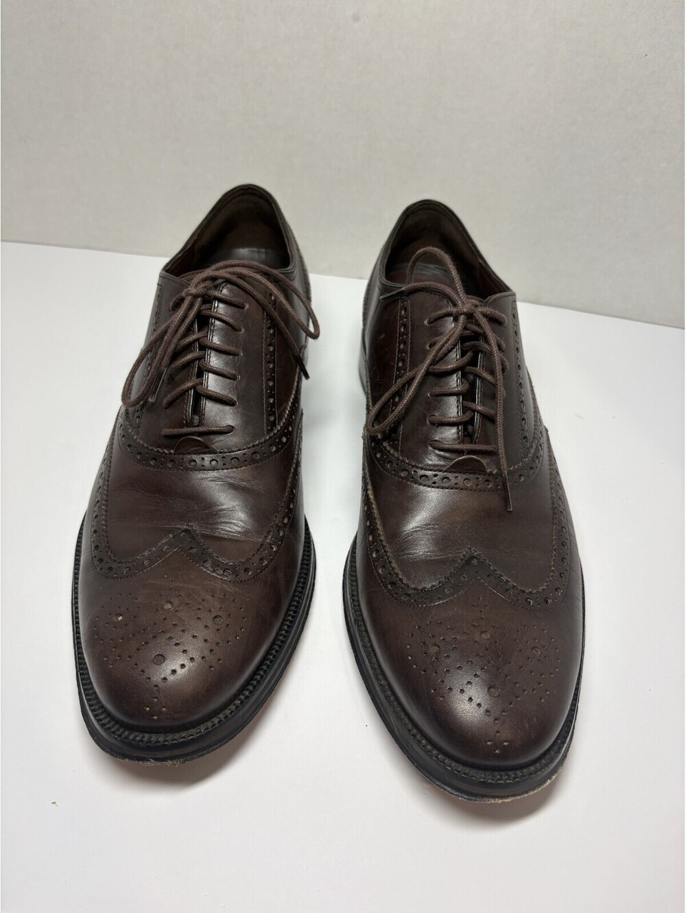 Cole Haan Men's Brown Leather Wingtip Brogue Oxford Dress Shoes US 10 M - Picture 2 of 11